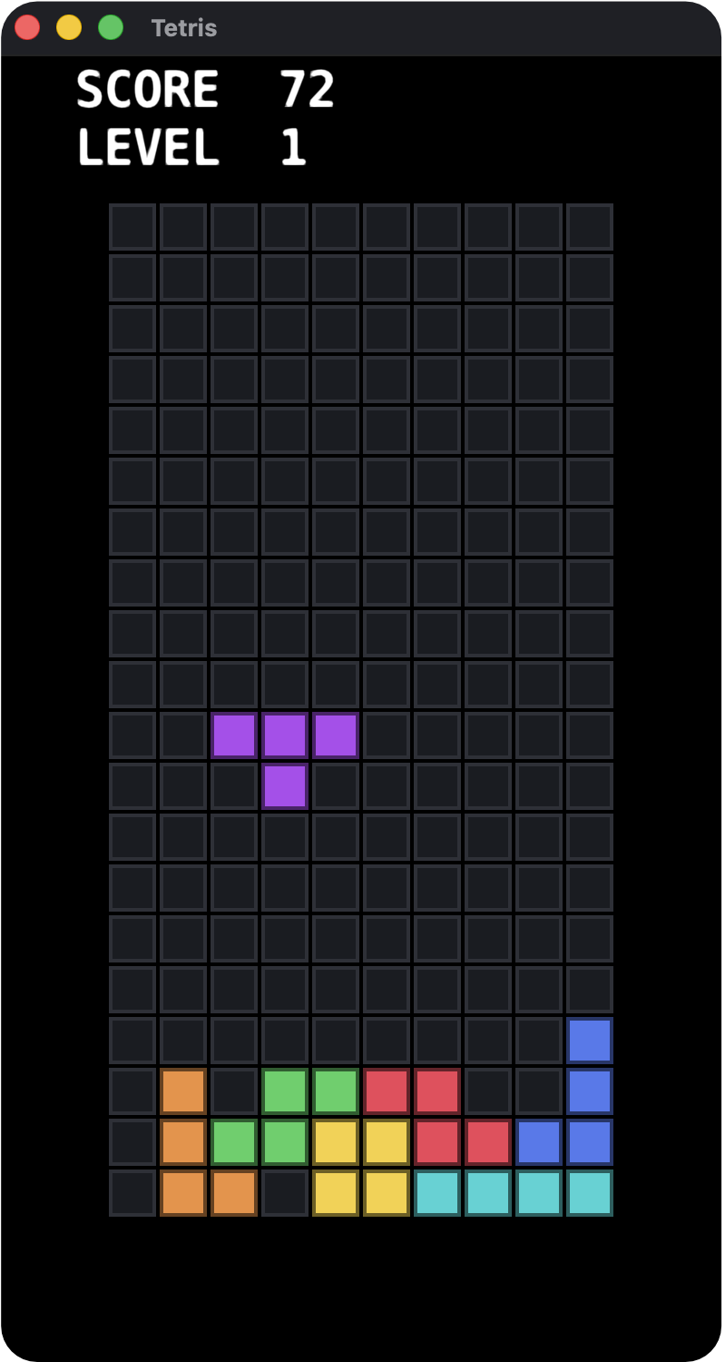 Finished Tetris board